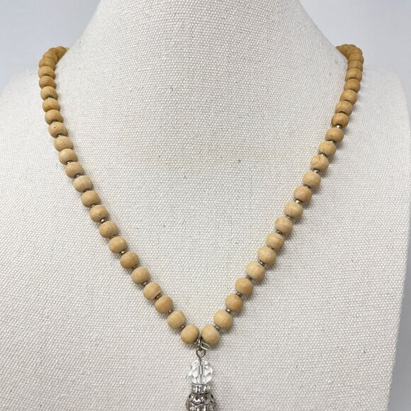Sari Tassel Necklace Long Wood Beads Adjustable Natural Boho‎ - Picture 4 of 8